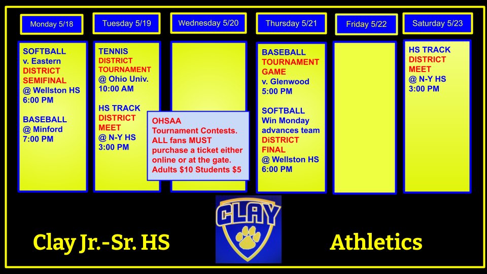 claylsdsports's tweet photo. Panther Athletics - Week of May 18, 2026. https://t.co/5nJmFImBFF