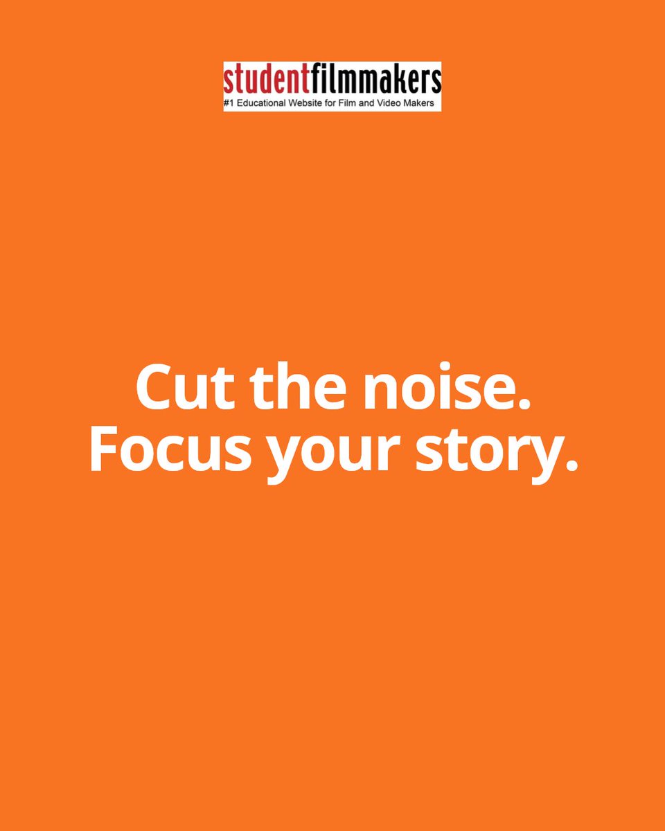 StudentFilmMag's tweet photo. Limited gear, time, and crew? No problem. Build a smarter workflow by prioritizing what moves your story forward. Cut the noise. Focus on essentials. Work smarter, not harder. https://t.co/FRW15hBGm6