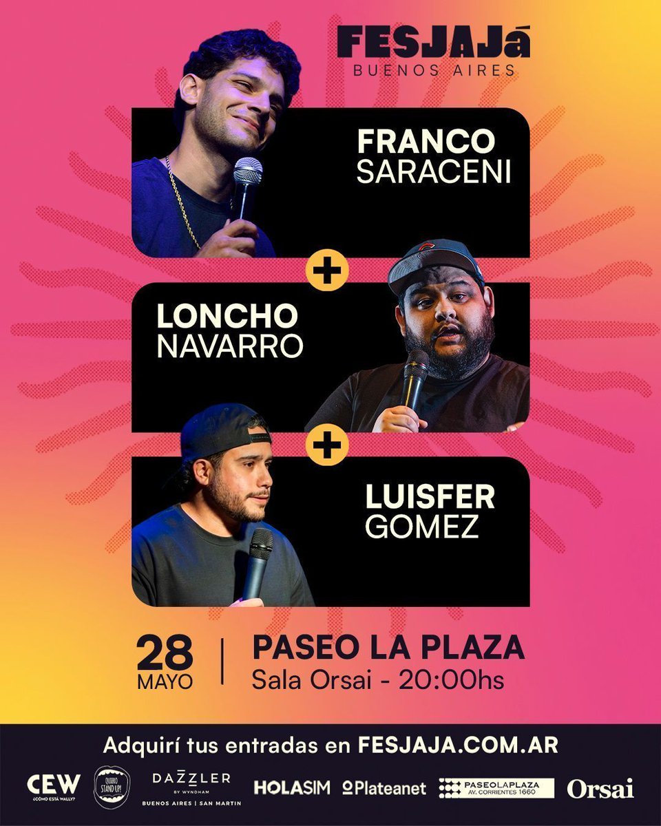 ComediaComAr's tweet photo. El 28/5, Sala Orsai junta 🇦🇷🇻🇪🇪🇸 en un mismo escenario.
@FrancoSaraceni @LonchoNavarro @Goluifer mezclan acentos, miradas y formas de hacer reír.

Tres países, un objetivo: que salgas mejor de lo que entraste.

🎟️ https://t.co/6o7XV4C3SY 

@quierostandup https://t.co/zodhj4RhqZ