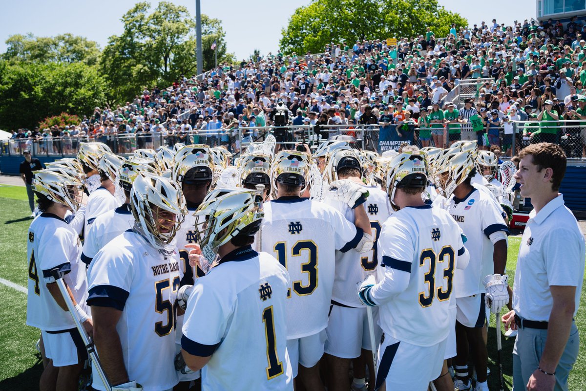 NDlacrosse's tweet photo. Couldn't have done it without you!

Thanks to all the Irish fans who came out yesterday and helped get us back to Championship Weekend. 

#GoIrish☘️ https://t.co/Y13fJARgSk