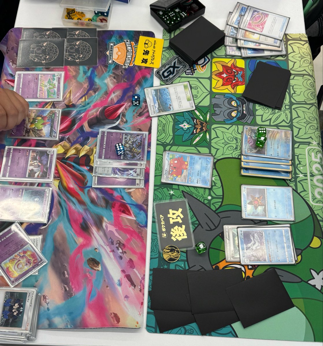 TRIAL_battle's tweet photo. 5月17日(日)
GLC  in ホビーステーション本厚木店
参加者4名　

総当たり戦の結果
全勝者はいませんでした。
🔮2名💧1名🐉1名でした。

レシピもいただいたので、ご参考にしていただければ幸いです📸

次回のGLCは6月28(日)です📢
ご参加ありがとうございました！
#ポケモンカード
#GLC https://t.co/4UvmPylawq