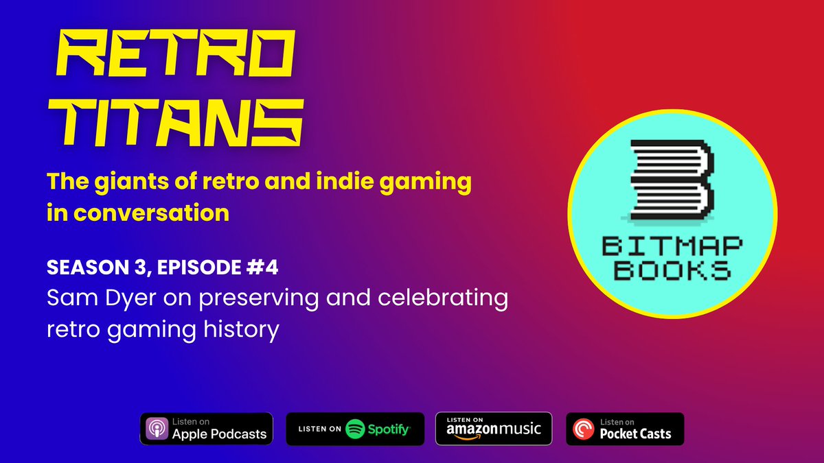 RetroTitans's tweet photo. New episode alert 🎙️

We’re joined by @bitmap_books founder Sam Dyer to talk about creating beautifully crafted books covering everything from the C64 and ZX Spectrum to deep dives into Metal Slug and Fatal Fury.

🎧 Listen now:
https://t.co/CCYh1eNmg6 https://t.co/G7hkUwKoPe