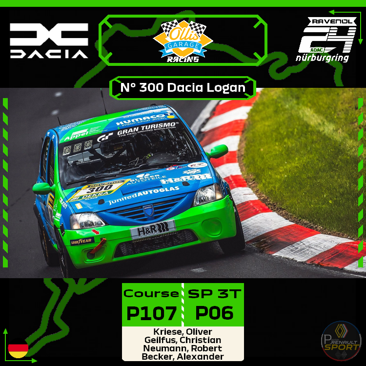 QuittetJonathan's tweet photo. 🟩DACIA🟩
Ollis Garage Racing💚

🇩🇪 ADAC RAVENOL 24h Nürburgring 
14 au 17 Mai 2026

#IGTC | #24hNBR  | #Dacia
#nürburgring | #nordschleife | #24hNürburgring https://t.co/ZUiIMfGvTL