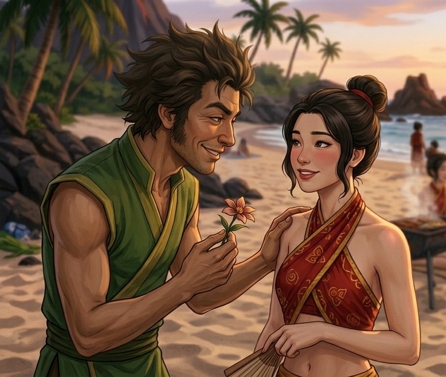 Piperobelly's tweet photo. ¿Por qué creen que Izumi casi no tenía contacto con el grupo de Tenzin, Bumi, Kya y Lin? Hice estas imágenes con IA por puro morbo para imaginar cómo eran sus dinámicas de jóvenes. Abro debate analizando la foto 🧵👇 #avatarlaleyendadeaang https://t.co/alAUyuKofu