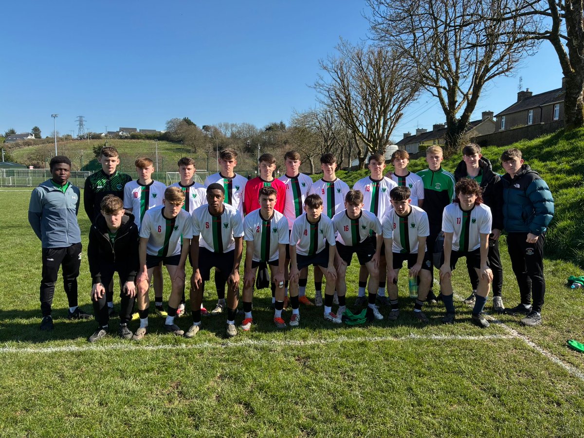 Chriost_Ri's tweet photo. An historic occasion tomorrow as our u17 Soccer Team take part in the school’s 1st soccer final. Best of luck to Ms McGrath, Mr Calnan &amp; all the lads 🟢⚫️⚪️⚽️ https://t.co/UbxQxYVECG