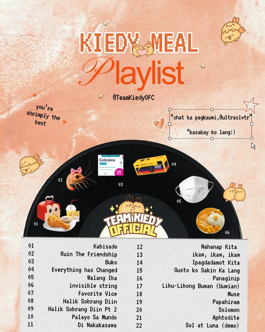 TeamKiedyOFC's tweet photo. 🎧 YOU’RE SHRIMPLY THE BEST 🎧
A playlist made for every Hiponess out there 🦐🤍
Filled with songs that remind us of kilig moments, soft feels, and everything KIEDY.
Listen with us and feel the vibes together! 🦐🧡🤍
https://t.co/qf8Ga1KFA5
#KIEDYMEAL
#KIEDYOFFICIAL
#KIEDY https://t.co/KlgWcaPhVU