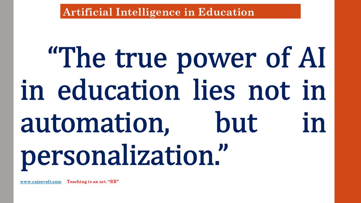 rajeevelt's tweet photo. #ArtificialIntelligence #AIinEducation #EducationTechnology #AIToolsForTeachers #DigitalLearning #SmartClassroom #PersonalizedLearning #FutureOfEducation #TeachingInnovation #ClassroomTechnology #AIpoweredTeaching #LearningOutcomes #EducationalInnovation #rajeevelt https://t.co/zijffiVun0