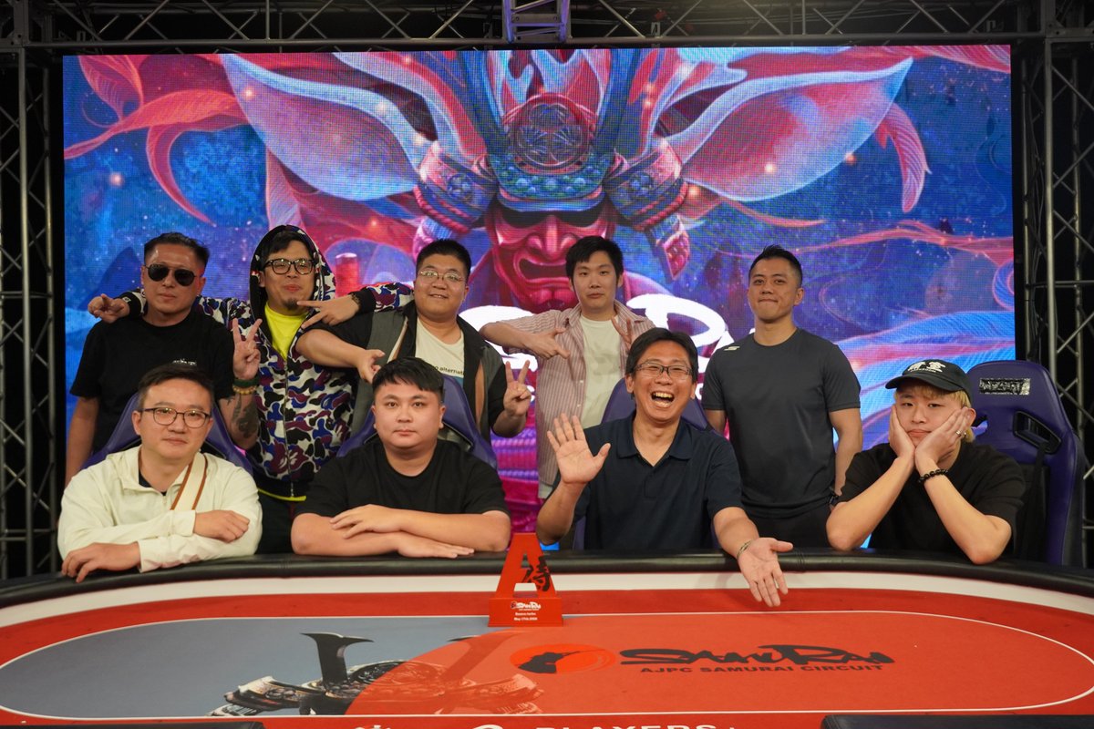 ajpc_ac's tweet photo. ■AJPC SAMURAI CIRCUIT TAIWAN                                                                
Ramen turbo KO Bounty:$ 500                                                     
Final Table‼️                                   

▼会場の様子を随時UP中 ▼
https://t.co/M0hkgAtuRr https://t.co/xZgGh1JLhI