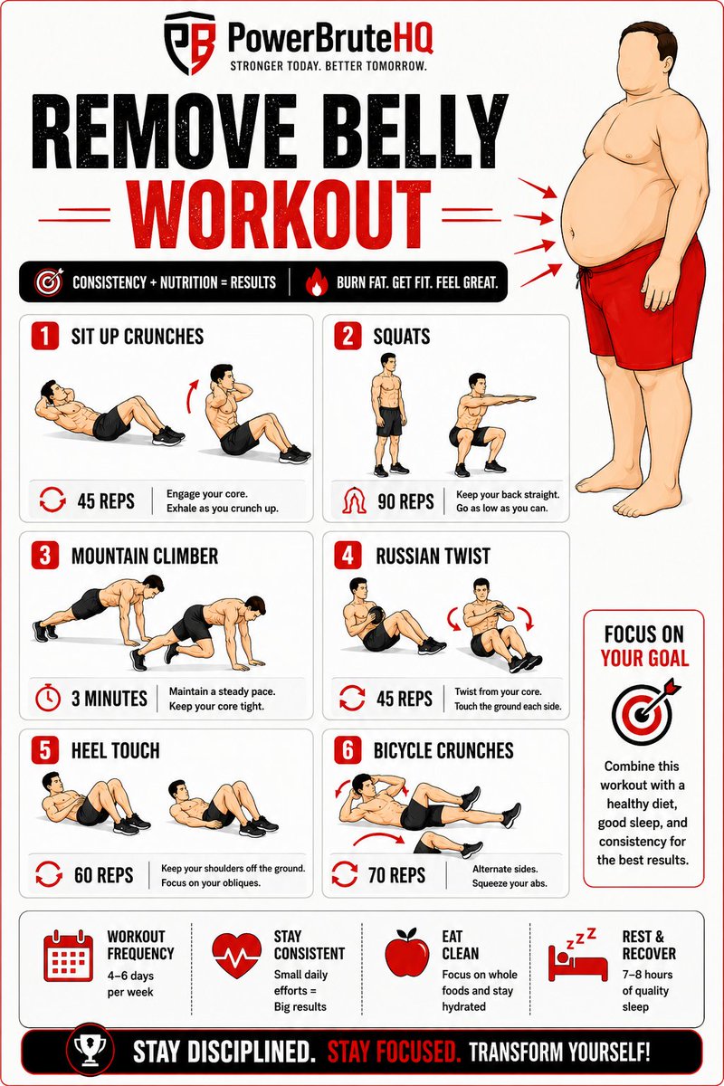 PowerBruteHQ's tweet photo. Remove Belly Workout https://t.co/9AEhijV6G0