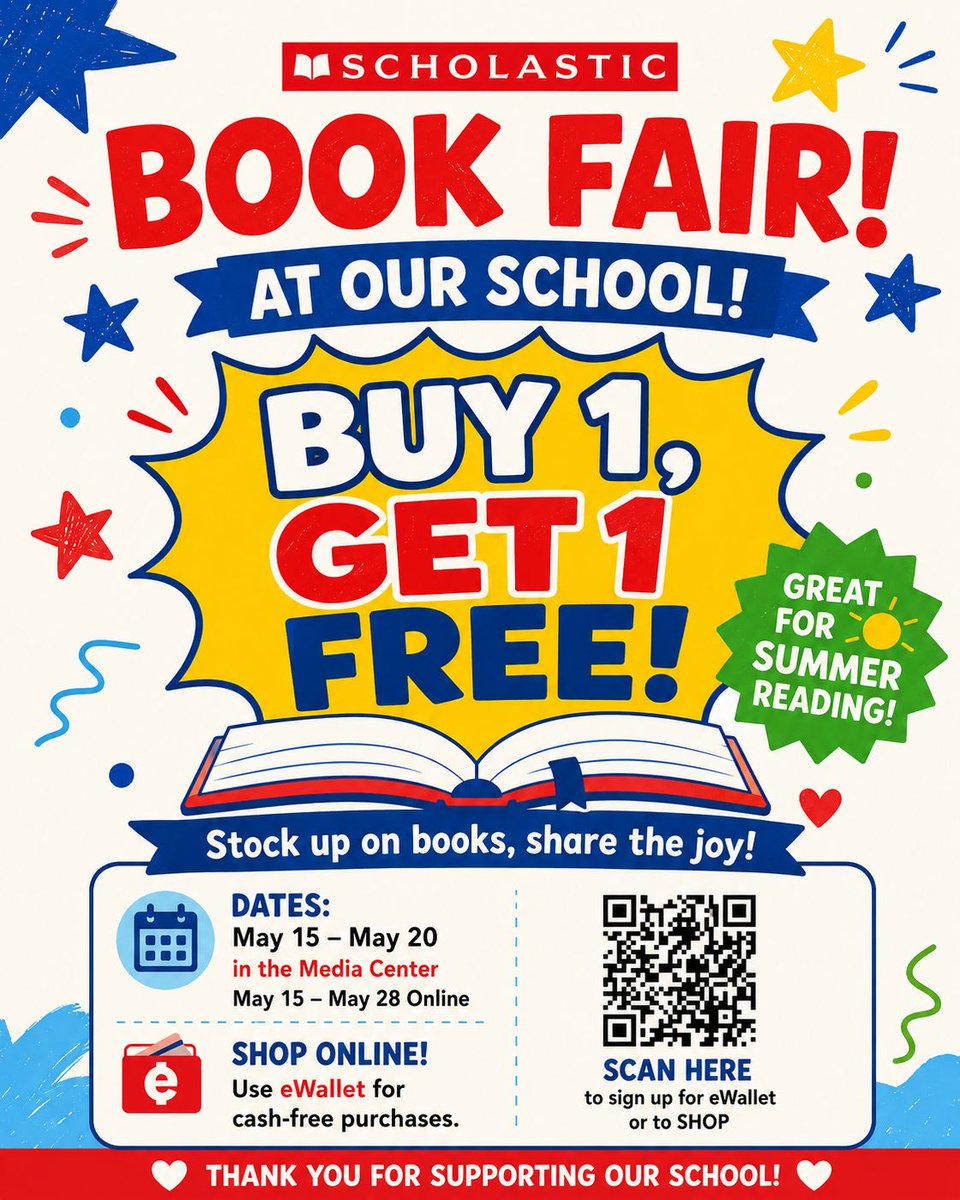 apsBAMOAcademy's tweet photo. #BAMOEagles BOGO book fair, don't miss it!! Stock up on your summer 📚 😎@apsupdate @robinviews @apbaldwineds #Atlantapublicschools https://t.co/rbo0yzfsT7