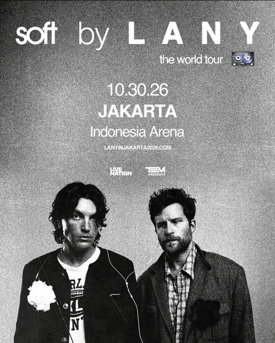 klyndray2's tweet photo. #WTS #LFB
LANY < SOFT WORLD TOUR> in JAKARTA.
📍 INDONESIA ARENA
📅30 October 2026
Tickets available ✅️
FESTIVAL 🎟
CAT 1 and 2
DM if interested 
#LANY 
#LANYinJKT #LANYinJakarta2026 #softworldtour https://t.co/BTjx5fSZxq