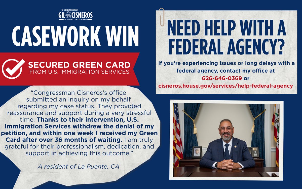 Rep. Gil Cisneros tweet media