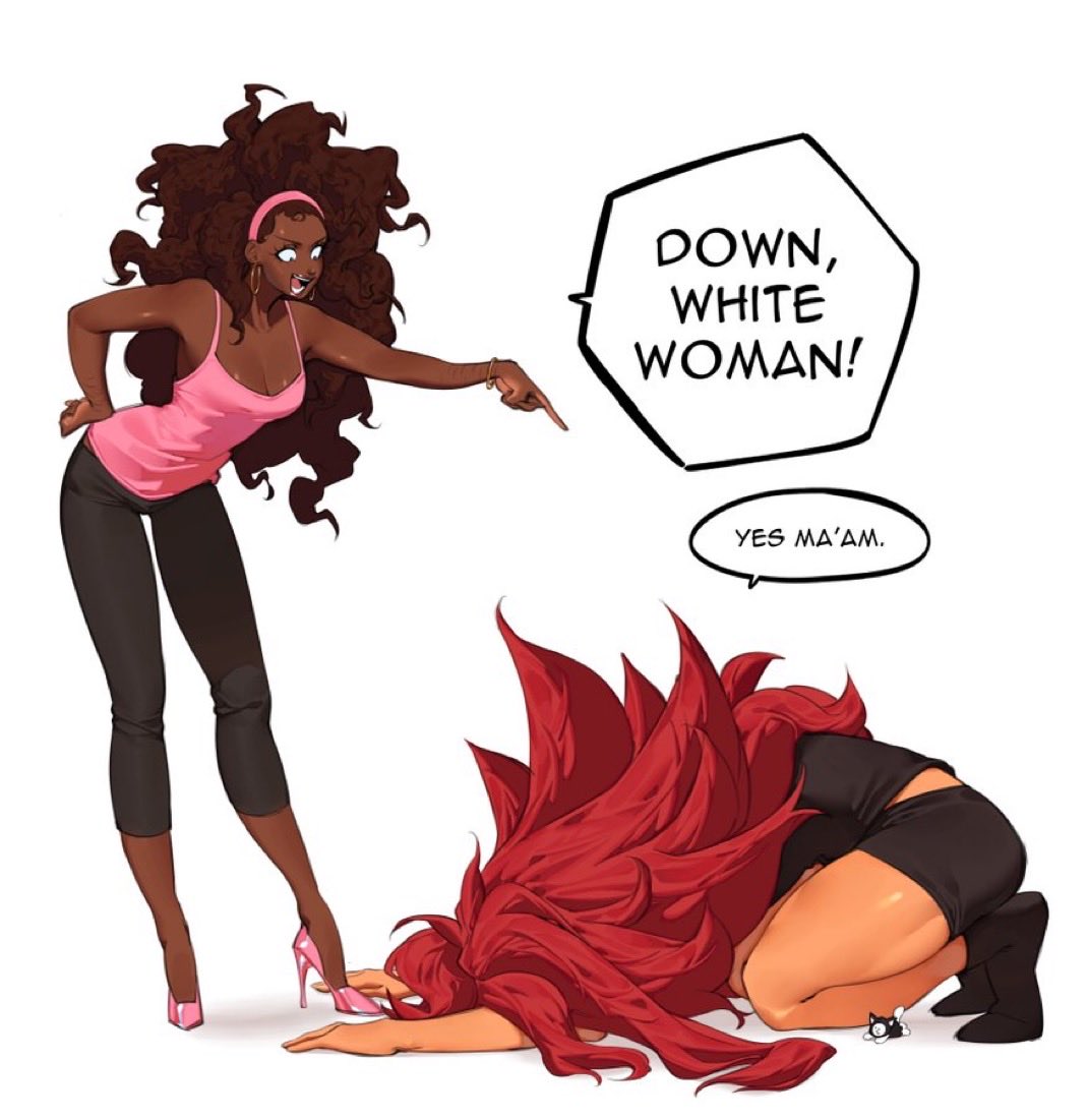 BlackSirenQueen's tweet photo. And if I say these white QOS are giving slave master’s wife—then what? 

Because why do QOS think they are equals with Black Queens in the BNWO? 

Still gotta run me them reparations pale parasite! And send DOUBLE. 

👸🏾🫴🏾💵💳💰🧎‍♀️

BNWO FINDOM REPARATIONS QOS https://t.co/lUuPtDh330