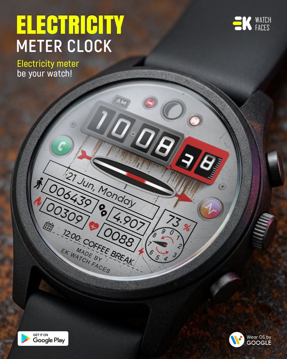ekwatchfaces's tweet photo. Electricity meter be your watch...⌚

Wear OS: https://t.co/ec6fVbRWRP
Watch Face App: https://t.co/yqNnKnirKI
Web: https://t.co/t00OiNYi7A

#wearosface #watchfaces #watchface #GalaxyWatch5 #wearosbygoogle #GalaxyWatch6 #galaxywatch7 #galaxywatch8 #galaxywatchultra #galaxywatch4 https://t.co/Kk6hlYoSma