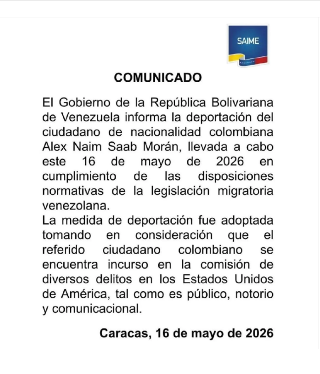 jesuscasique1's tweet photo. La excusa jurídica para deportación: Es colombiano (según reza el comunicado del SAIME). ¿Y entonces quien es responsable de nombrarlo diplomático representante de Venezuela? https://t.co/fTlfNGEHA6