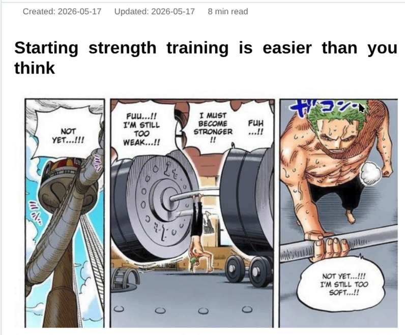 fit_fr_nothing's tweet photo. I cant write any blog about weights without zoro manga panel. new blog. check it out. https://t.co/ryZnD5Njz2 https://t.co/zblLEUEenc