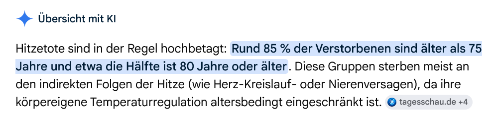 julikabrand's tweet photo. #Tote aufgrund von #Hitze durch #Klimawandel.
Im Durchschnitt so um die 2000 pro Jahr. Alle so um die 80J mit schweren Vorerkrankungen.
(an Herz-Kreislauf-Erkrankungen sterben ca. 340000! - und da gibts keine Zwangsdiäten!)
#Klimaterror https://t.co/eJi9AUWbHp