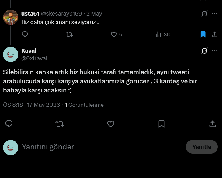 0xKaval's tweet photo. @skesaray3169 @UltrasTurkish Yok öyle kaçmak , o hesabı kapatsan dahi karşımıza geleceksin. Yüzümüze bakacaksız , bizde o yüzüne hakkın olanı vereceğiz. https://t.co/yS0e1x4bvr