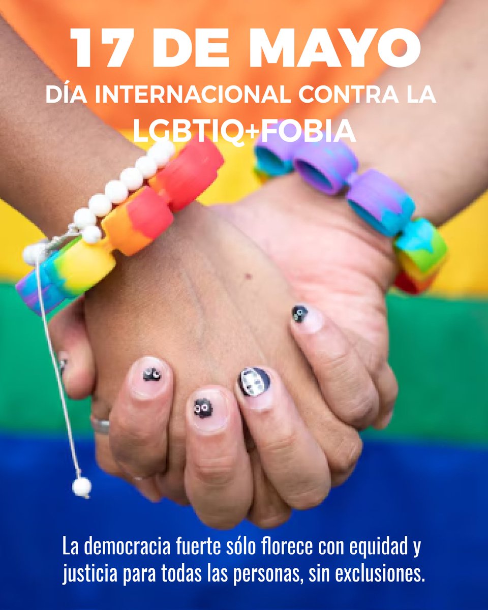 repadispy's tweet photo. 🌈 17 de mayo | Día Internacional contra la LGBTIQ+fobia
La democracia no se construye excluyendo.
Se fortalece cuando todas las personas pueden vivir con libertad, dignidad y derechos. https://t.co/XNhxgfDrLz