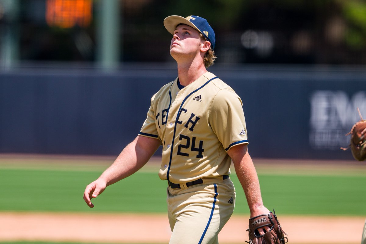 GTBaseball's tweet photo. Georgia Tech pitching led @ACCBaseball in ERA (4.36) AND fewest runs allowed (136) in conference play this season 😤

#StingEm🐝 x #AttackTheZone https://t.co/9HqYtUSPEb