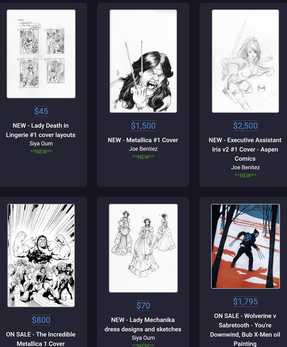 TDArtGallery's tweet photo. Day 2 of Comic Art Live with 24 more pieces added to the virtual booth! You don't want to miss these, check out the booth and all the amazing deals and new art!
https://t.co/D52fktg6FO
#tdart #originalart #comicart #newart #saleart https://t.co/oOUVxdtwcK