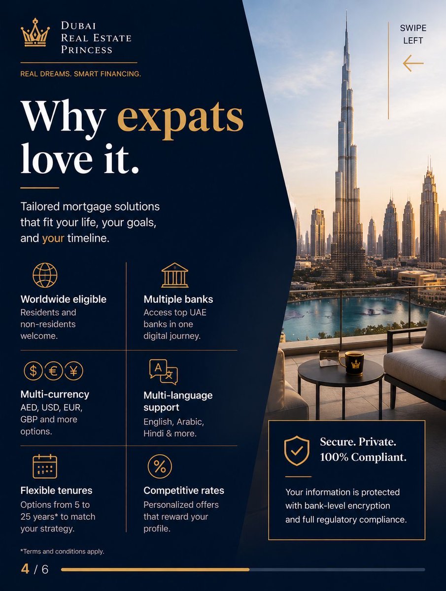 DXBESTATES's tweet photo. The smartest buyers in Dubai often secure financing BEFORE choosing the property.

Digital mortgages are quietly reshaping Dubai real estate.

Most buyers still haven’t adapted.

#DubaiLuxuryRealEstate #DubaiInvesting #PropertyInvestment #MortgageStrategy #DubaiHomes https://t.co/zWExqxzlMn