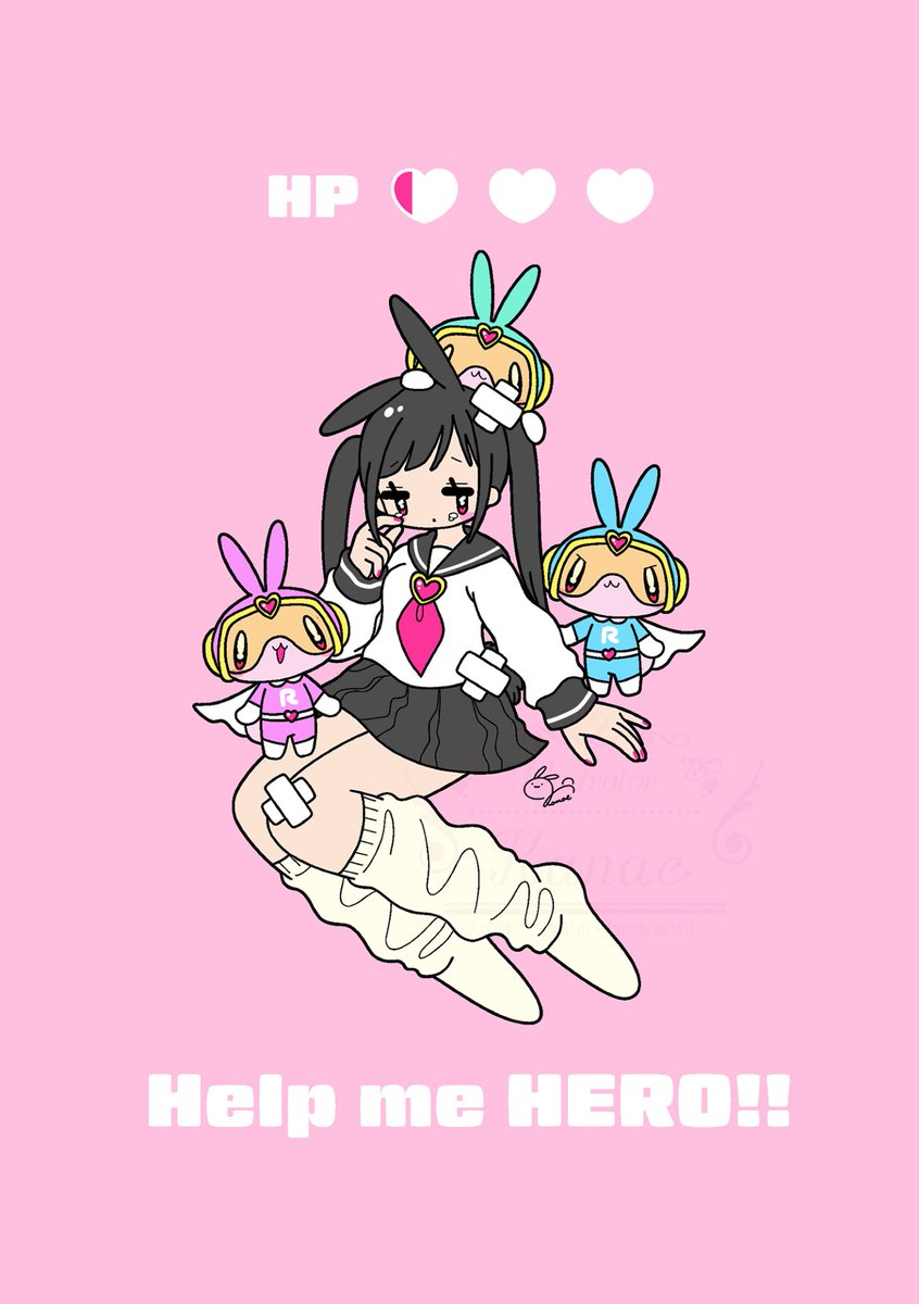 うさちゃん 久しぶりに新規を描き上げた！ うさちゃんヒーローズが気に入ってる