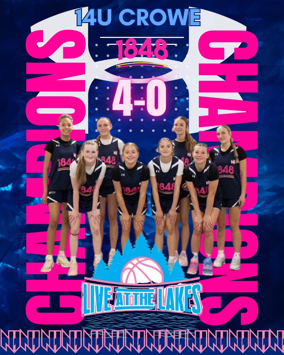 Team1848girls's tweet photo. 🚨🚨🚨Champions🚨🚨🚨🚨

Congrats to 14U Crowe on their 20+ point win over WI Legends 14U Black for 1st place this weekend at Live at the Lakes. https://t.co/pIJNTENEKw