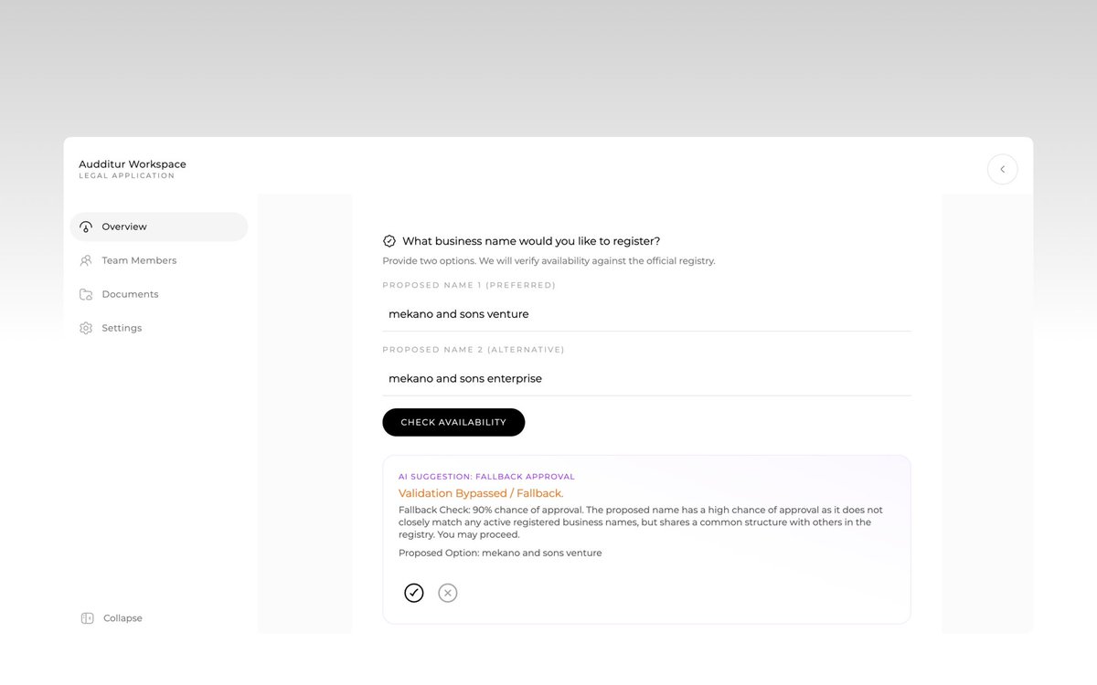 retinalabsllc's tweet photo. Company Registration MCP is coming soon on @audditur.  
You can directly spawn an AI agent to register a company for you. https://t.co/Qp7XslTiFN
