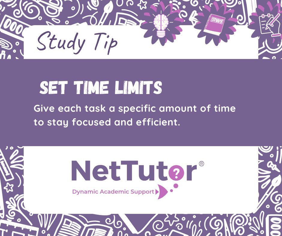 nettutor's tweet photo. Ever lose track of time while studying? ⏳ Set clear time limits for tasks to boost focus and avoid burnout! Turn long sessions into productive blocks. 📚✨ 

Need study tips? Check the link in our bio! 🔗 

#SundayStudyTips #StudySmart #StudentSuccess #LearningTips https://t.co/3XfeJvFVJJ