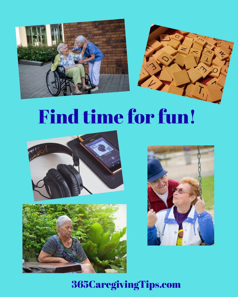 365CareTips's tweet photo. Caregivers don't have much extra time but it is important to find time for fun! (Make time if you have to.) Be creative! Involve your loved one or just do something for yourself. It doesn't have to be a long vacation but can just be moments to help you recharge! https://t.co/1fg8EY9ljw