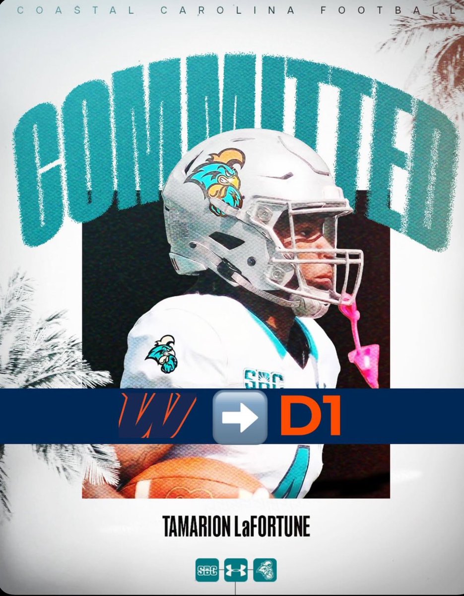 ChantsSzn's tweet photo. 🚨 D3 ➡️ D1 🚨

Western Connecticut State University WR transfer Tamarion LaFortune has committed to Coastal Carolina!

The @WestConnFB freshman was 4th in D3 football in YPC with 23.1 yards per reception and dropped 0 balls in 2026.

3 years of eligibility remaining. https://t.co/a1fLcqGG7C