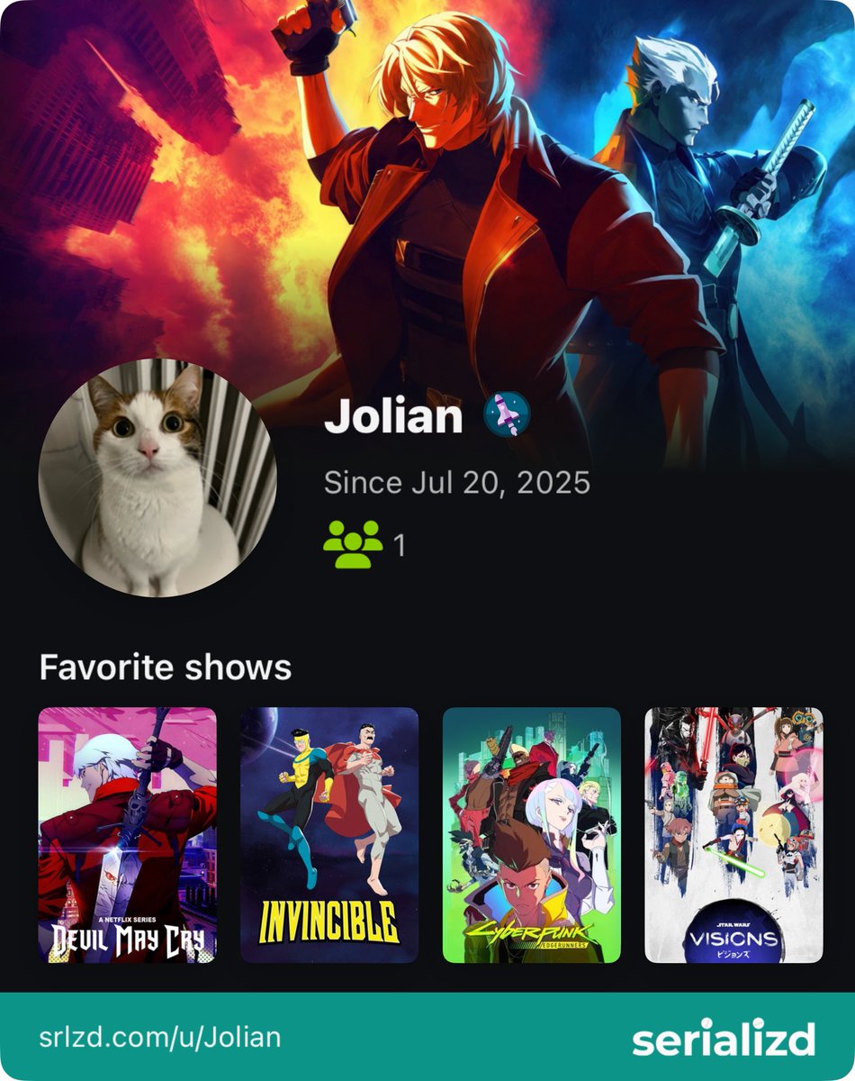 JolianLM's tweet photo. Je passe en mode anime sur mon Serializd ! https://t.co/auN1zq9Lry