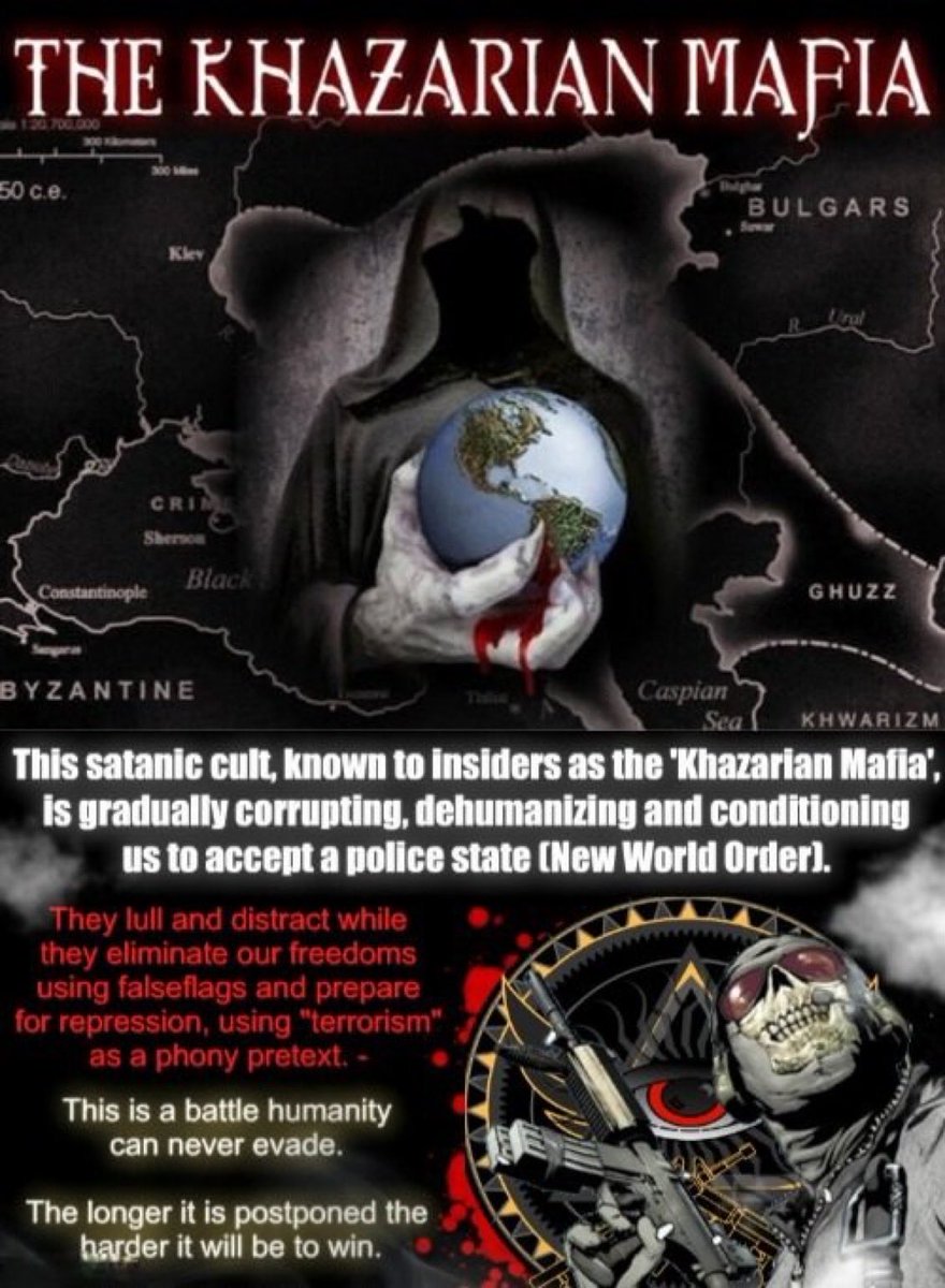 ExposingEvil704's tweet photo. KHAZARIAN MAFIA (MASTERS OF TALMUDIC DECEPTION):

Retired Australian Lieutenant-Colonel, Richardo Bosi, explains that the Russians are fighting a subterranean shadow war against the Khazarian Mafia faction in their homeland of Ukraine (formerly Khazaria).

The Khazars were a semi-nomadic Turkic people that in the late 6th-century A.D. had established a major commercial empire covering the southeastern section of modern European Russia, Southern Ukraine, Crimea, Jordan and Kazakhstan. 

In 740 A.D. Kievan Rus' (Russia) and other neighbouring countries, such as Persia (Iran), gave the Khazarian King Bulan an ultimatum, that they must adopt one of the three Abrahamic religions: 

Judaism, Christianity, or Islam.
 
They adopted Judaism, but continued to practice Kabbalistic and Talmudic black magic rituals, child sacrifice, Adrenochrome harvesting, cannibalism and paedophila ceremonies in secrecy to continually gain favours from Baal and Moloch, among other demonic deities.

Interestingly, but not surprisingly, the Ukraine’s Constitutional Crest is actually the Khazar Tamga, coming from the Khazar oligarchies worship of the Canaanite deity of child sacrifice, Baal, who is also known as Moloch, and whose symbol is an owl.

Today, this dark occult symbol is known as the “Sigil of Moloch,” or “Moloch Sigil”. 

Finally in around 1200 A.D. Russia, Iran, and other neighbouring countries had enough, and decided to invade Khazaria, driving the Khazar royalty into Europe. 

Following their exile from Khazaria, the Khazar oligarchy eventually formed a political and economic alliance with the Black Nobility bloodline families of Western Europe, via marriage contracts, due to them both sharing in the same satanic practices and lust for power and dominance.

Members of the Cabal today directly trace themselves back to Ancient Roman-Khazar ancestry.

For instance, following a great Khazar victory over Arabia, the future Emperor of Byzantium, Constantine V, married a Khazarian Princess, Tzitzak “Irene of Khazaria,” and their son became, Emperor Leo IV (also known as “Leo the Khazar”).

Today, the branches of the Rothschild banking dynasty, and numerous other Cabal families, can directly trace themselves back to the original marriages formed between these two ancient satanic factions.

THE CABAL ARE ON THE WRONG SIDE OF HISTORY!

WE ARE WINNING THE SHADOW WORLD WAR III!

WWG1WGA