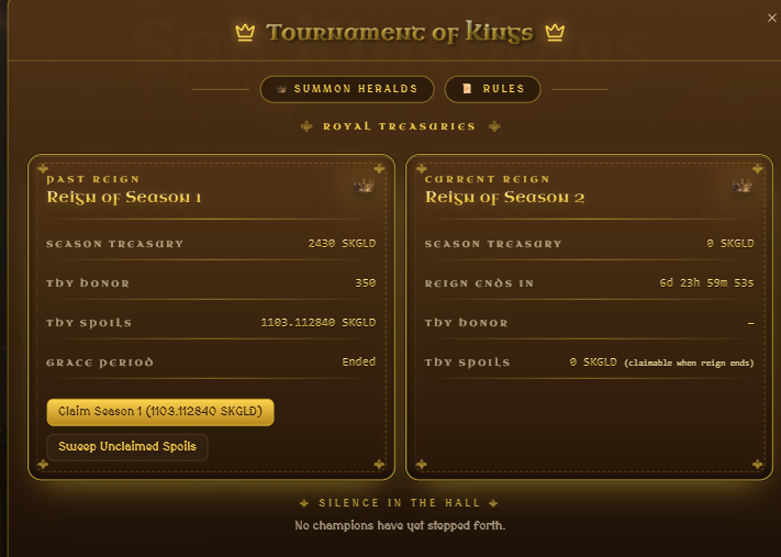saltkingdoms's tweet photo. Season 1 of ToK has ended, spoils are now claimable! https://t.co/ijm8GO7DPL