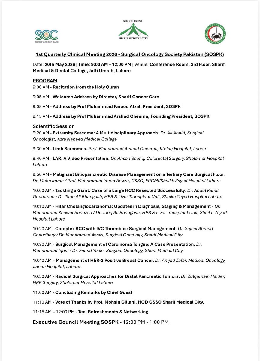 Surgical Oncology Society Pakistan. SOSPK tweet media