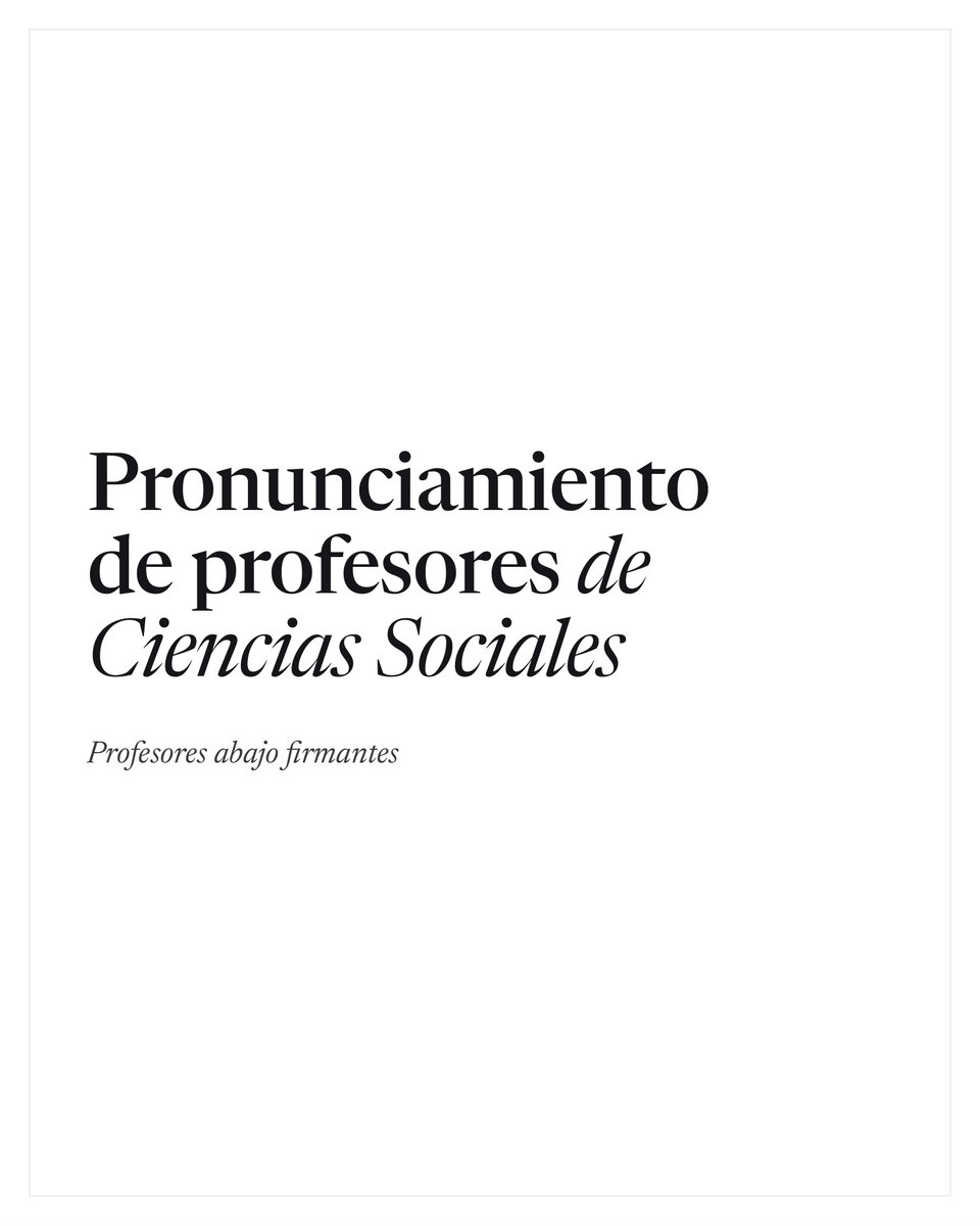 sociales1801's tweet photo. Pronunciamiento de un grupo de profesores de Ciencias Sociales sobre la situación actual de la universidad https://t.co/Mlwn2Dpgx4