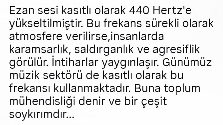 sibel_bayhan's tweet photo. @EsiniSevenBiri Ezanın desibelini Diyanet işleri başkanlığı belirliyor
Desibelden hertzden anlayan bir kişi diyor ki ⬇️ https://t.co/4wGNJeuMQY