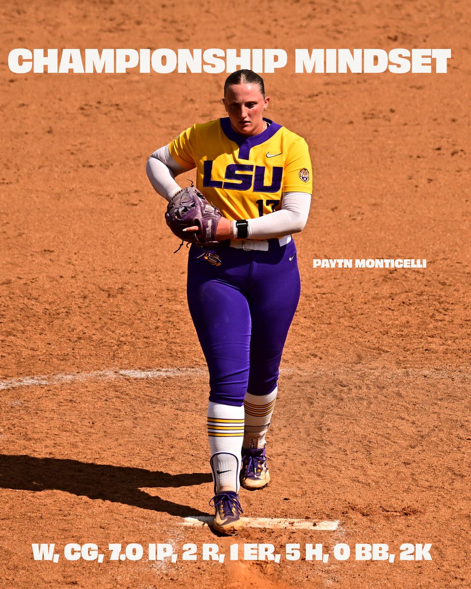 LSUsoftball's tweet photo. When we needed her the most, it's @PaytnMonticelli 💜 https://t.co/pUkrSnfm1H