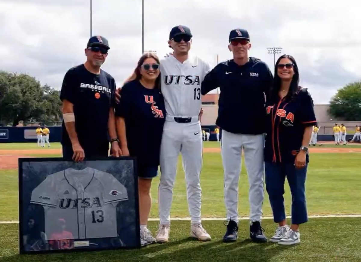 CougarClark's tweet photo. Clark is proud to see our Coog out there finishing his senior season with @UTSABSB 
Congrats Josh!
@joshvaughn0 https://t.co/lK6h7TZ43a