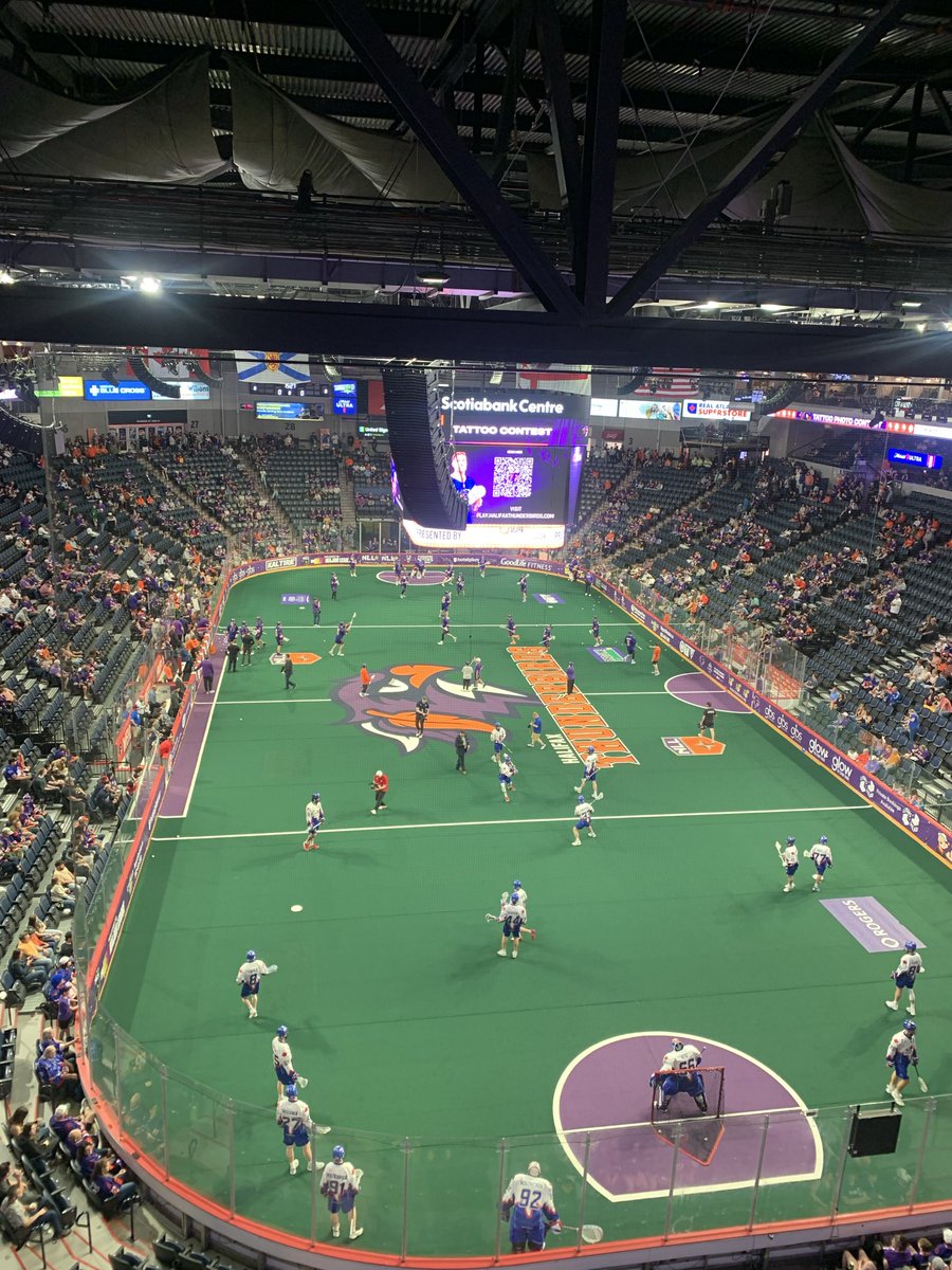 Josh_Young7's tweet photo. The NLL Cup is in the building! The Toronto Rock outscored the Halifax Thunderbirds 8-2 in the second half of game 1 of the NLL Finals on Friday night to take a 1-0 series lead. They could win the championship tonight. But Halifax is experienced in do or die games. https://t.co/TonIuOYdVT
