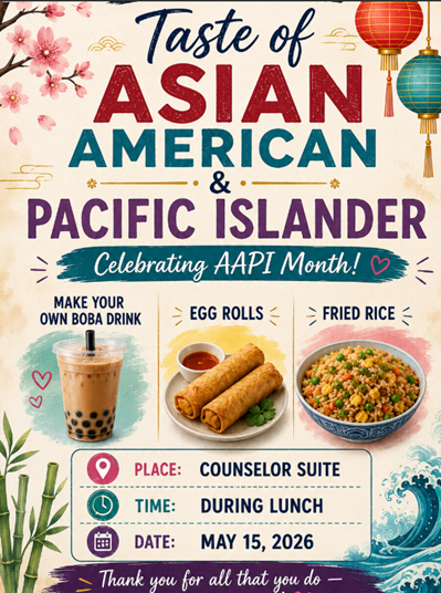 SamhoustonMS's tweet photo. Celebrating AAPI Heritage Month with flavor and fun at Houston MS. 🥢🧋 Our staff had delicious fried rice, crispy egg rolls, and a chance to create their own custom boba drink.  #AAPIHeritageMonth #CelebrateCulture https://t.co/JrwU7iJNPU