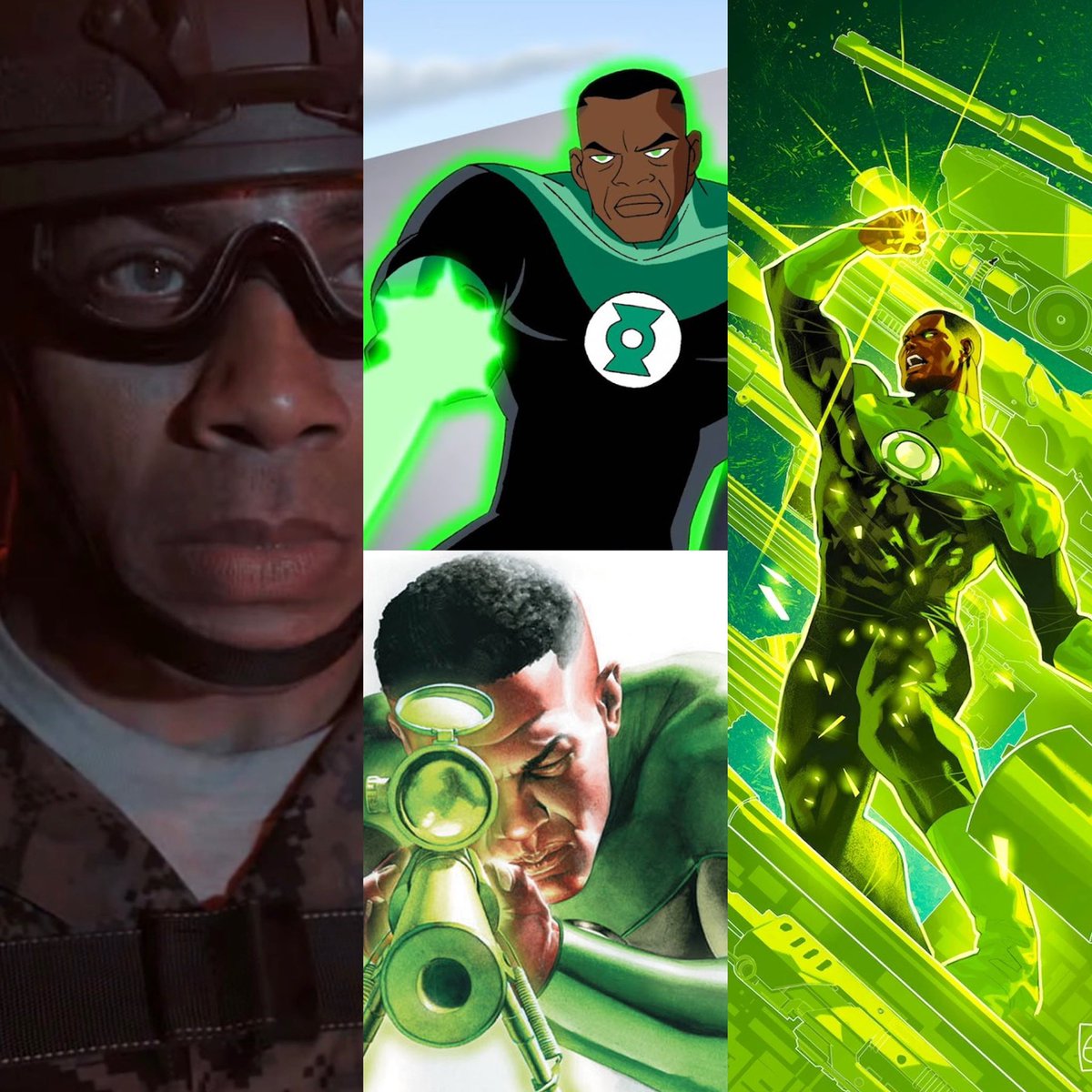 Rebel0fReality's tweet photo. HISTORY LESSON:

John Stewart being a former US Marine is a DCAU exclusive, not something originating from the comics.

In his comic debut, Green Lantern (1960) #87, John was just an architect who was selected by the Guardians to be a substitute Green Lantern after Guy Gardner’s sudden injury (where he was hit by a bus). 

This change in origin which was introduced in Justice League: The Animated Series was made by co producer Bruce Timm who believed John being a military man was more fitting and dynamic for his version than the character’s original profession, as well as offering narrative contrast to the rest of the Justice League as a more “no play” straight and narrow kind of character. He was no longer a substitute Green Lantern, but a full time superhero who was rewarded for his bravery and sense of righteousness. 

In my personal opinion, there are pros and cons to this. I’ll be the first to say that as a black man, I didn’t particularly like how Dennis O Neil wrote John or most black men back then, made more jovial but extremely stereotypical with countless racial jokes. I also don’t particularly enjoy that the first black Green Lantern was chosen after the white guy had to lay down for a while. In Black Lightning’s chapter of ‘The Other History of The DC Universe’ by John Ridley, Jefferson Pierce describes John as a show off and appeaser to white people who only treated him as a substitute to a substitute. 

His personality in the animated series does seem more digestible as someone resembling more of your dad (intentional by voice actor Phil Lamar) and just coming off as a badass with edge. But I also missed the simplicity of the Guardians choosing John for his creative mind as an architect as it felt more unique to me. 

Modern comics have managed to find a coexistence between these two origins, allowing John to be a former Marines and use that to pay for his college education to become an architect. This seems to be what Damon Lindelof and Chris Mundy are doing with their John Stewart in Lanterns. 

The major red flag most people are likely discussing however is that former CIA agent Tom King is involved in the series, and will more than likely play a part in detailing John’s time in service. In Secret Origins (2014) issue #9, John’s time with the marines is mostly overlooked aside from him being a great sniper and refusing a direct order which got him an honorable discharge (the guardians witnessed this and even feared John may be too resistant to authority), but more recent retellings would attempt to fill in the gaps by saying he fought in Afghanistan and even has PTSD from this horrific incident. How King, Lindelof, and Mundy tackles this event in the character’s life has yet to be revealed.