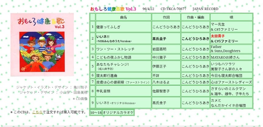 d3wrqoUWbN9z8Vf @95_sametaHIKARI いいネ!! のCD収録は・おもしろ健康