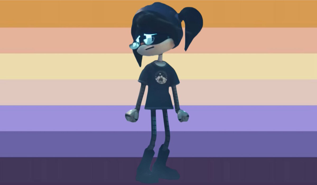 queerkittens's tweet photo. Emily was Non-Binary and Pan! 

#MurderDrones #Emily #NonBinary #Pan https://t.co/1Qg4INAuXo