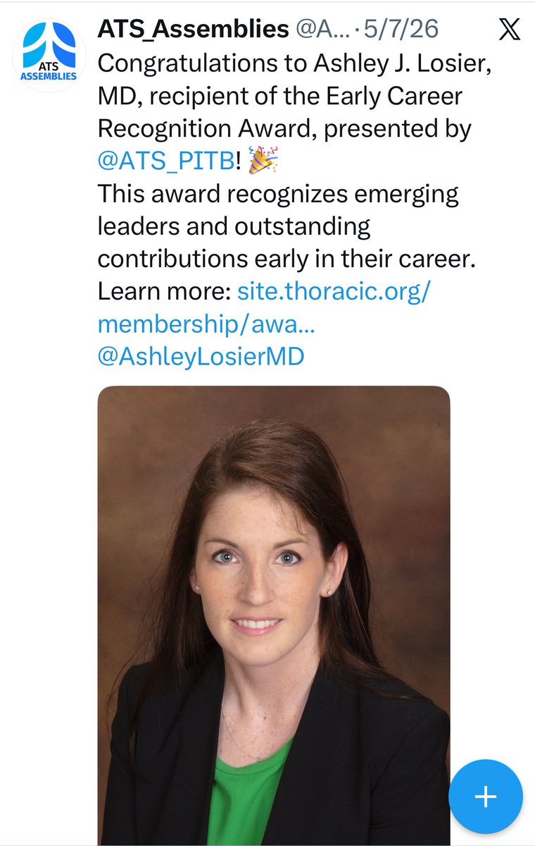 YalePCCSM's tweet photo. Seeing so many wonderful #mentor and #mentee moments today has brought #YalePCCSM so much joy and pride 💙🤍💙Congratulations to @CDelaCruzMed and @AshleyLosierMD on receiving their ATS Assembly awards this evening!!!!
#bestfaculty #ATS2026 #mentorandmentee #weareproud https://t.co/NcsEbAGDkY