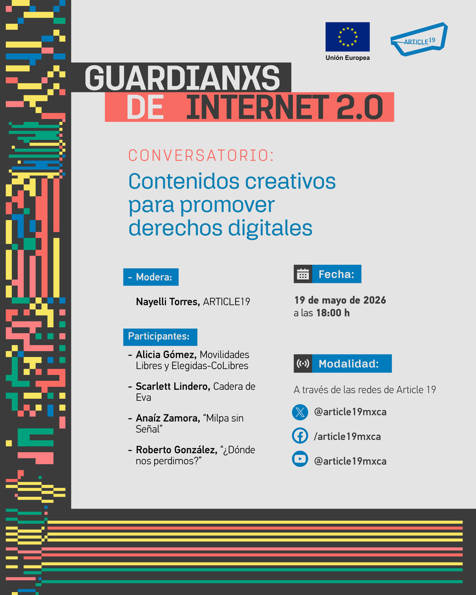 ARTICLE 19 México y Centroamérica tweet media
