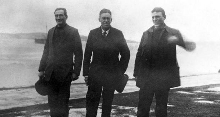 InspireExplore's tweet photo. #OnThisDay in 1916, Ernest Shackleton, Frank Worsley and Tom Crean set off at approximately 3am on their journey into the unknown to cross the island of South Georgia. The men were attempting to reach the Stromness whaling station in order to rescue their remaining crew - the three men left with the beached 'James Caird' at King Haakan Bay, and the remaining crew of the 'Endurance' stranded at Elephant Island.

The men had no map and had to improvise a route across mountain ranges and glaciers with only three days of provisions for each man. At one point, they coiled their pieces of rope into three 'pads' to sit on and straddling each other launched themselves into the unknown. Worsley estimated that they travelled approximately 3,000 feet down the slope in three minutes and in his own words said:

“We seemed to shoot into space. For a moment my hair stood on end. Then quite suddenly I felt a glow and knew that I was grinning. I was actually enjoying it. It was most exhilarating...."

Incredibly the men were successful in reaching their destination, and the crew of the 'Endurance' were saved.

#inspire #explore #discover #conserve #antarctica #OTD #shackleton #endurance

📸Crean, Shackleton, and Worsley, after their arrival in Port Stanley. (Robert Burton Collection).