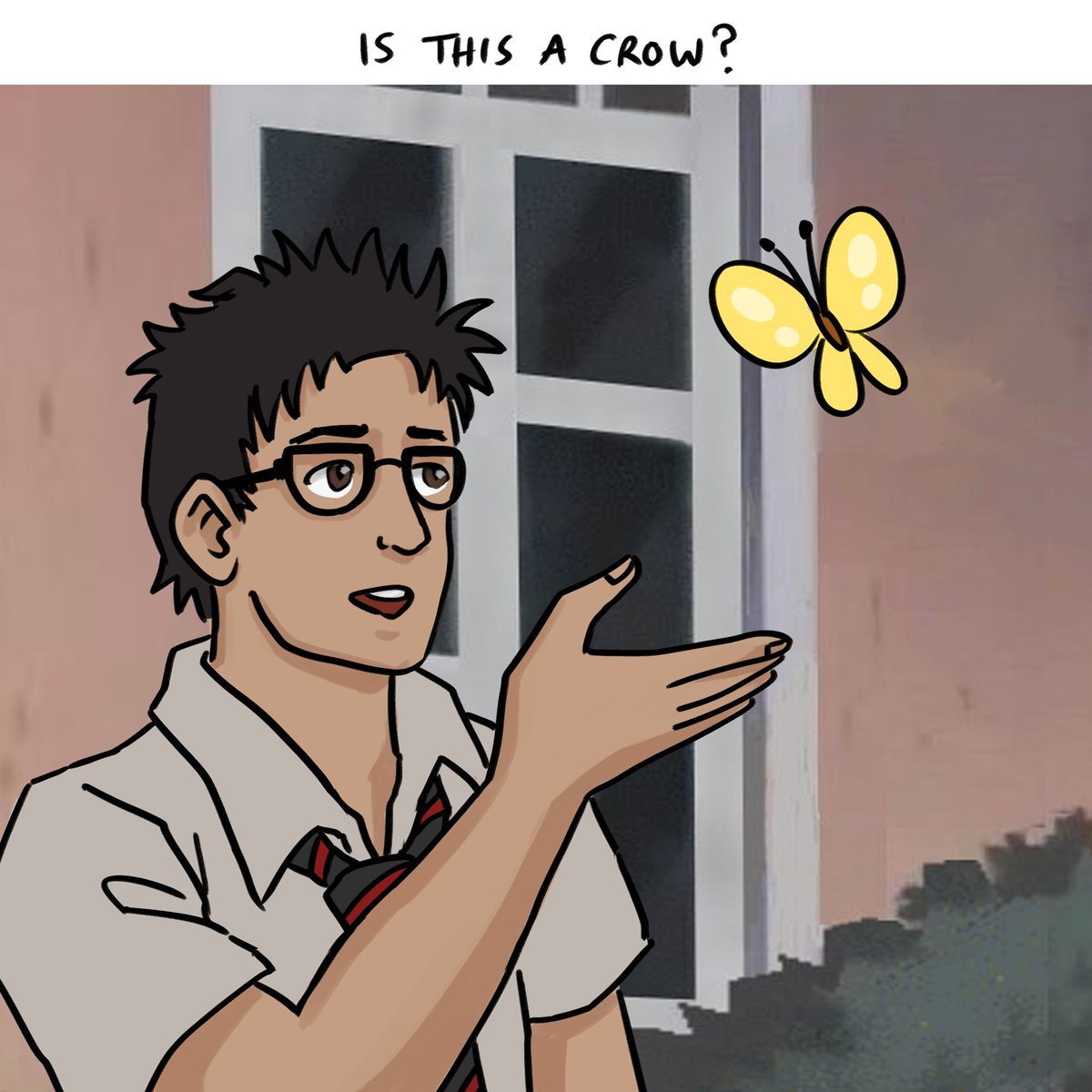 CoffeeGnom's tweet photo. anyone have any meme suggestions to redraw with dbd characters? 👀
 #dbd #dbdfanart #dwightfairfield https://t.co/sb0JC7sfBN