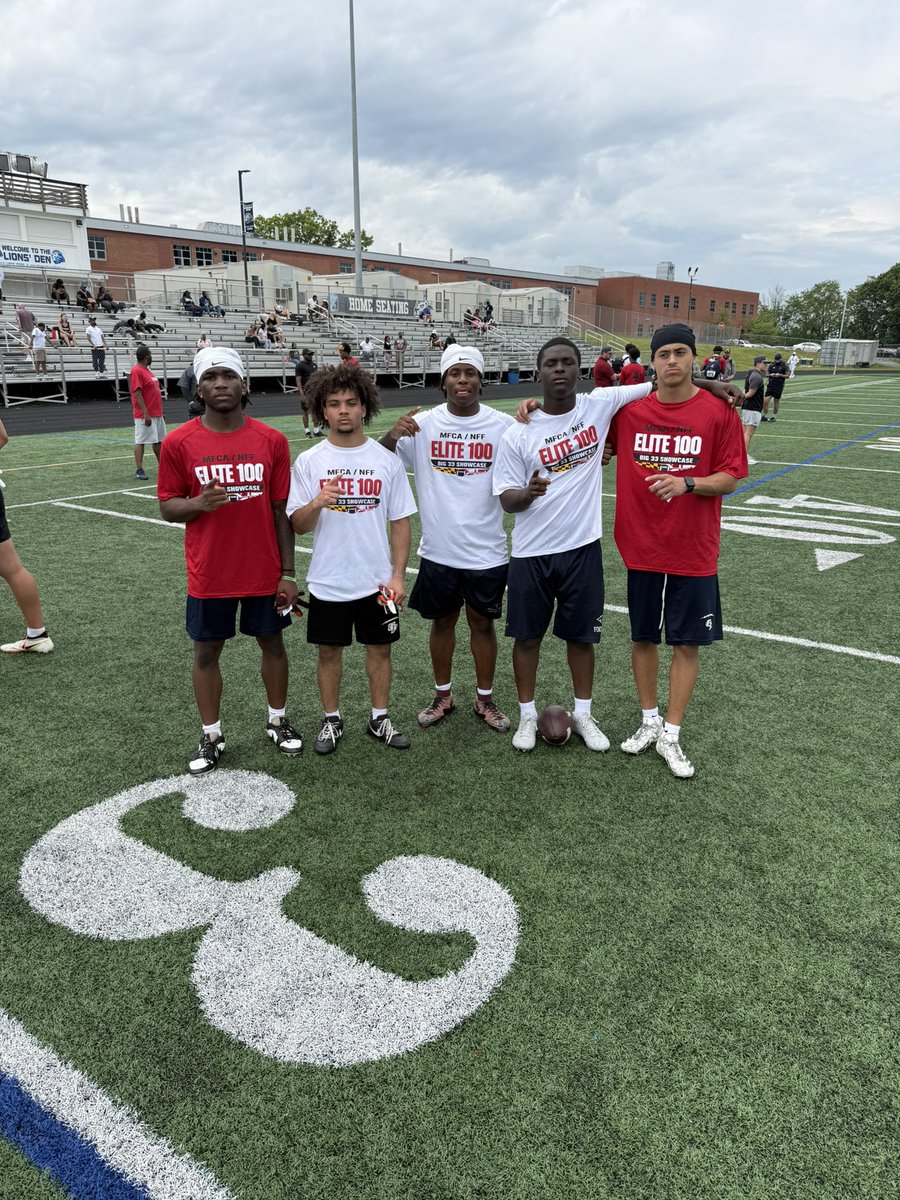 GPHS_Football's tweet photo. Thank you @MFCA1988 for hosting the Elite 100 event this year. It was awesome getting the state of MD in one place. Quality work for c/o 27’s in front of college coaches for evaluation! https://t.co/KOheqzPqCR